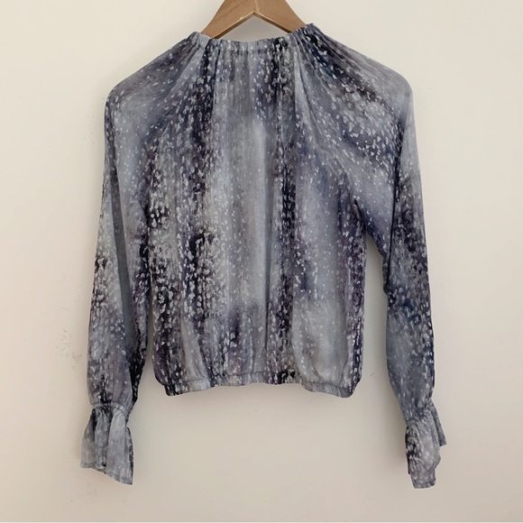 Bella Dahl Shirred High Neck Top XS Tie Dye Snow Fall - Picture 5 of 9